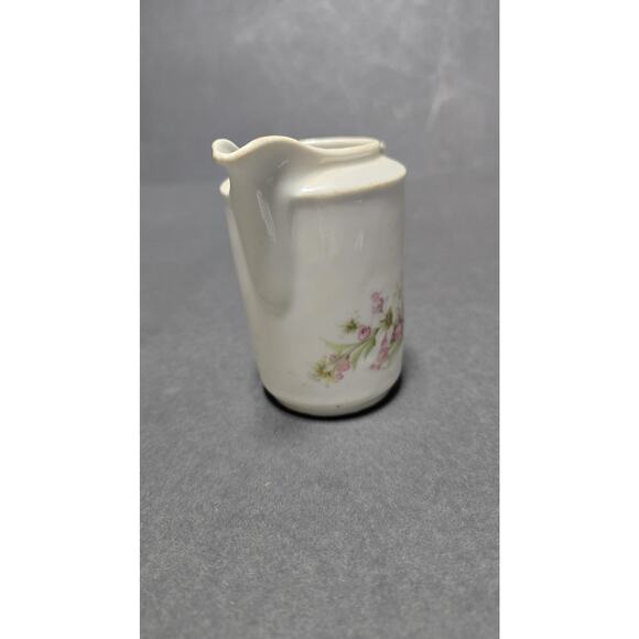 Vintage Floral Porcelain Mini Creamer Pitcher White Pink Flowers Small 196 China - Picture 4 of 7